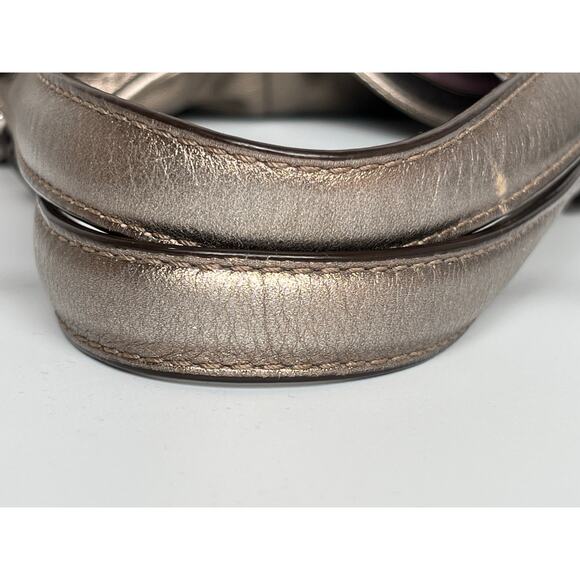 Coach Madison Metallic Silver Leather Hobo Shoulder Bag - Picture 14 of 16